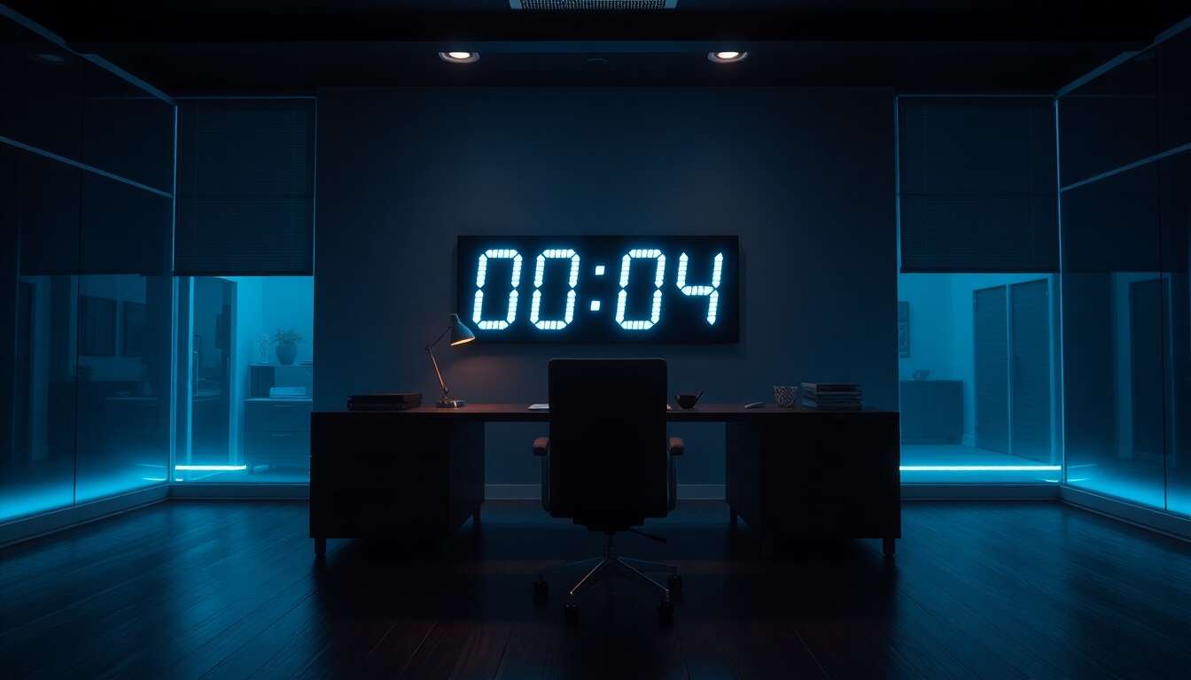 Représentation de l’heure miroir 00h04 dans le domaine professionnel Représentation de l’heure miroir 00h04 dans le domaine professionnel